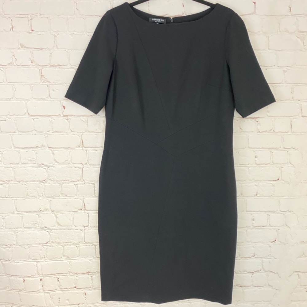 Lafayette 148 New York Black Short Sleeve Shift Dress
